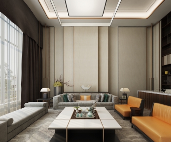 New Chinese Style A Living Room-ID:376645534