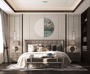 New Chinese Style Bedroom-ID:555179575