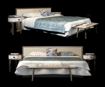 New Chinese Style Double Bed-ID:155557459