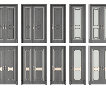 New Chinese Style Unequal Double Door-ID:226320422