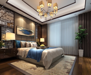 New Chinese Style Bedroom-ID:652612195