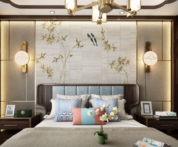 New Chinese Style Bedroom-ID:308903228