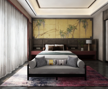 New Chinese Style Bedroom-ID:615052677