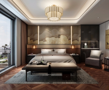 New Chinese Style Bedroom-ID:721317478
