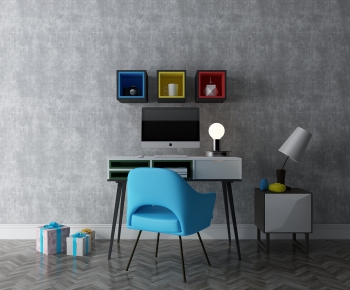 Modern Computer Desk And Chair-ID:782148332