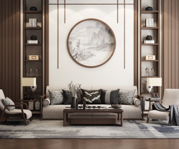 New Chinese Style Sofa Combination-ID:235311979