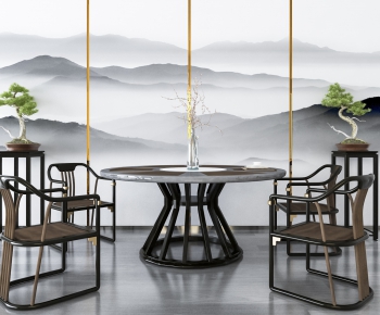 New Chinese Style Dining Table And Chairs-ID:737997247