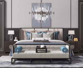 New Chinese Style Double Bed-ID:944375896