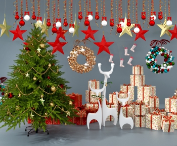 现代圣诞节装饰品圣诞树-ID:555559856