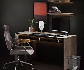 Modern Computer Desk And Chair-ID:368812323