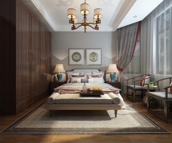 New Chinese Style Bedroom-ID:900244874