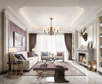 Simple European Style A Living Room-ID:749521959