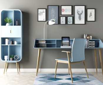 Nordic Style Computer Desk And Chair-ID:381177489