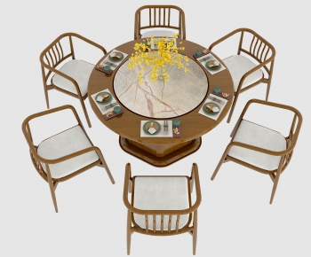 New Chinese Style Dining Table And Chairs-ID:253902261