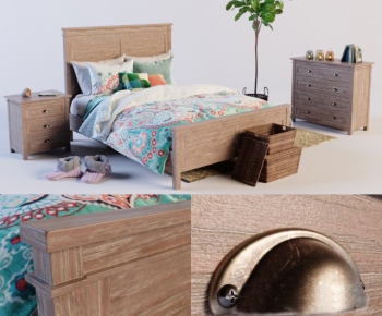 Nordic Style Double Bed-ID:290762969