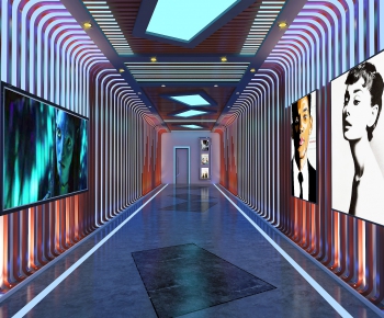 现代电影院走廊设计-ID:887639762