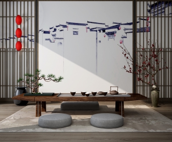 New Chinese Style Tea Tables And Chairs-ID:424762386