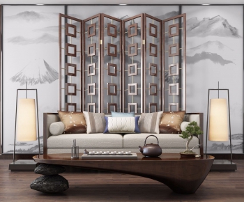 New Chinese Style Sofa Combination-ID:270829872