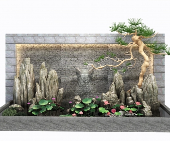 新中式花园形象背景墙-ID:602272877