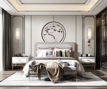 New Chinese Style Bedroom-ID:365756351