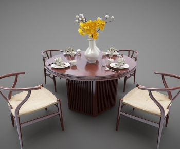 New Chinese Style Dining Table And Chairs-ID:814299382