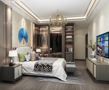 New Chinese Style Bedroom-ID:384780293