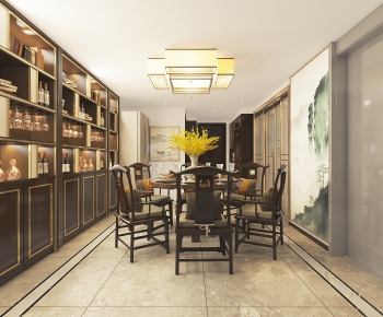 New Chinese Style Dining Room-ID:677032644