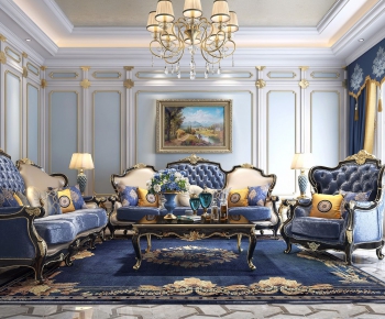 European Style Classical Style A Living Room-ID:792265286