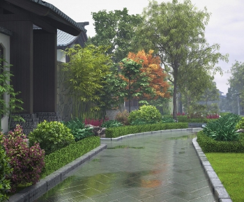 New Chinese Style Garden Landscape-ID:485637988
