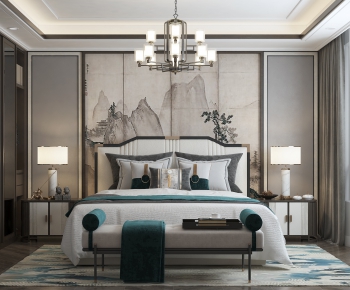 New Chinese Style Bedroom-ID:735786866