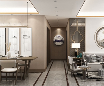 New Chinese Style A Living Room-ID:720418126