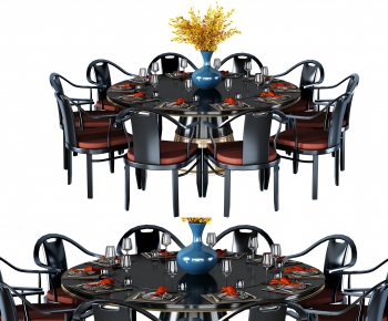 New Chinese Style Dining Table And Chairs-ID:334399481