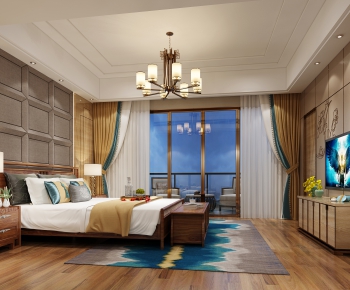 New Chinese Style Bedroom-ID:631365294