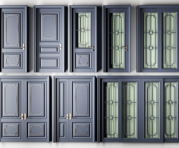 New Chinese Style Unequal Double Door-ID:351257697