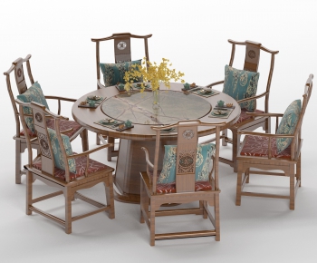 New Chinese Style Dining Table And Chairs-ID:739401641
