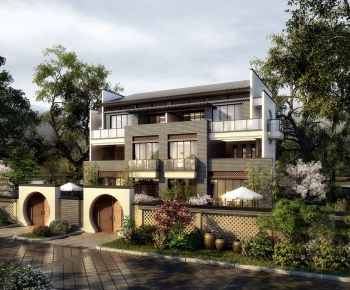 New Chinese Style Villa Appearance-ID:802912811
