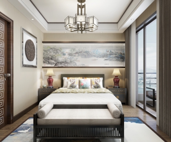 New Chinese Style Bedroom-ID:687592667