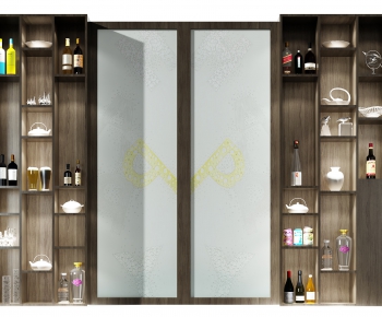 Nordic Style Wine Cabinet-ID:369659922