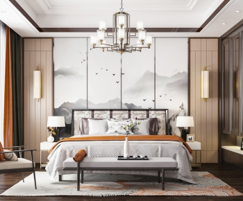 New Chinese Style Bedroom-ID:557431372