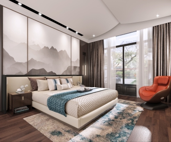 New Chinese Style Bedroom-ID:591104541