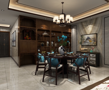 New Chinese Style Dining Room-ID:455216226