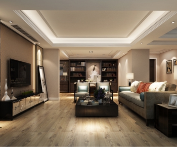 New Chinese Style A Living Room-ID:152593175