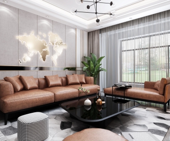 Modern A Living Room-ID:884679744
