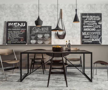 Industrial Style Dining Table And Chairs-ID:458326782