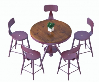 Industrial Style Dining Table And Chairs-ID:637043648