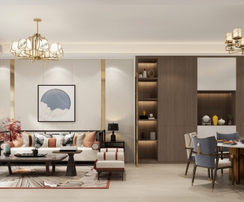 New Chinese Style A Living Room-ID:102241766