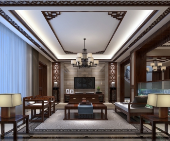 New Chinese Style A Living Room-ID:430314682