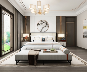 New Chinese Style Bedroom-ID:243264566