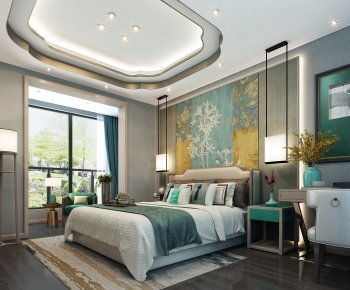 New Chinese Style Bedroom-ID:359641295