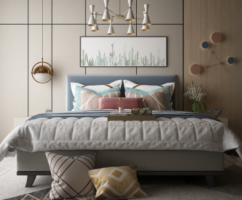 Nordic Style Double Bed-ID:372827447